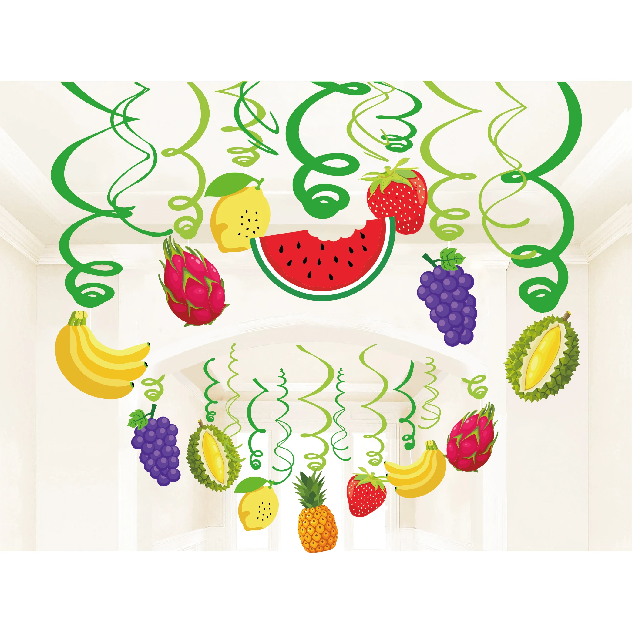 Летние Арбузные фрукты подвесные колпаки вечерние украшения с изображением клубники, банана Дети сувениры для вечеринки ко дню рождения Baby Shower вечерние принадлежности