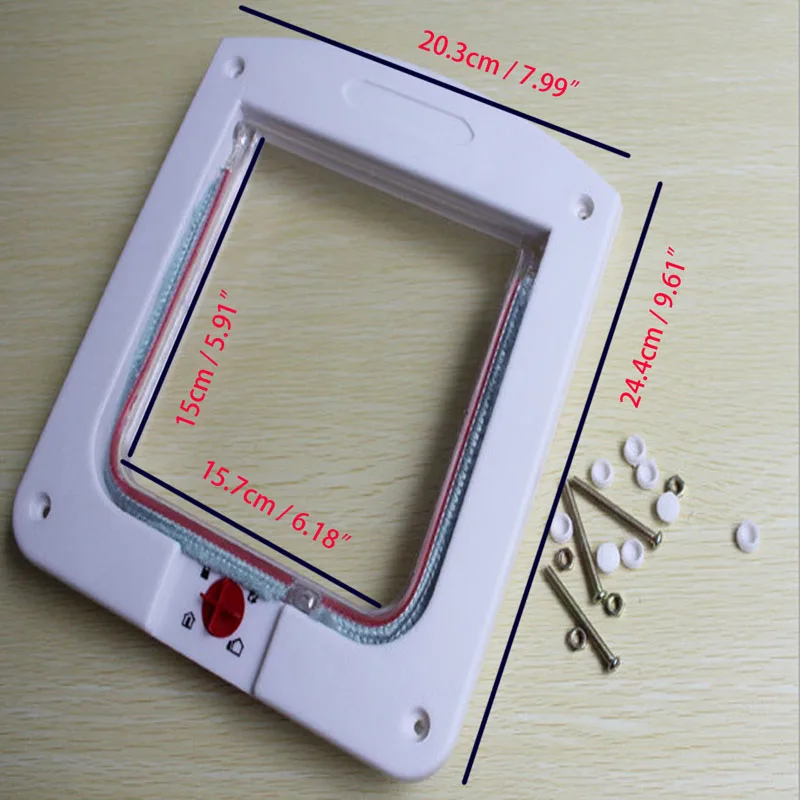 Кошка маленькая собака заслонки двери 4 типа закрытия для домашних животных выхода входа управляемый белый ворота
