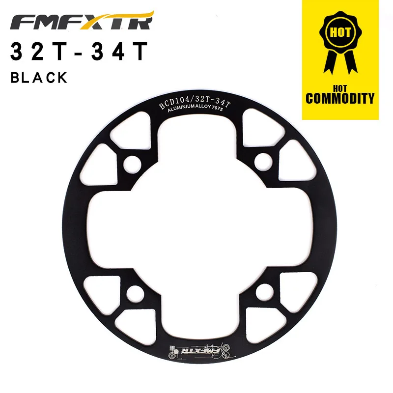 Фиксированная шестерня, Звездочка для горного велосипеда, поддержка рынка, защитная крышка, большая, 32 T/36 T/38 T/40 T/42 T, велосипедный кривошипный шатун, mtb - Цвет: black32T