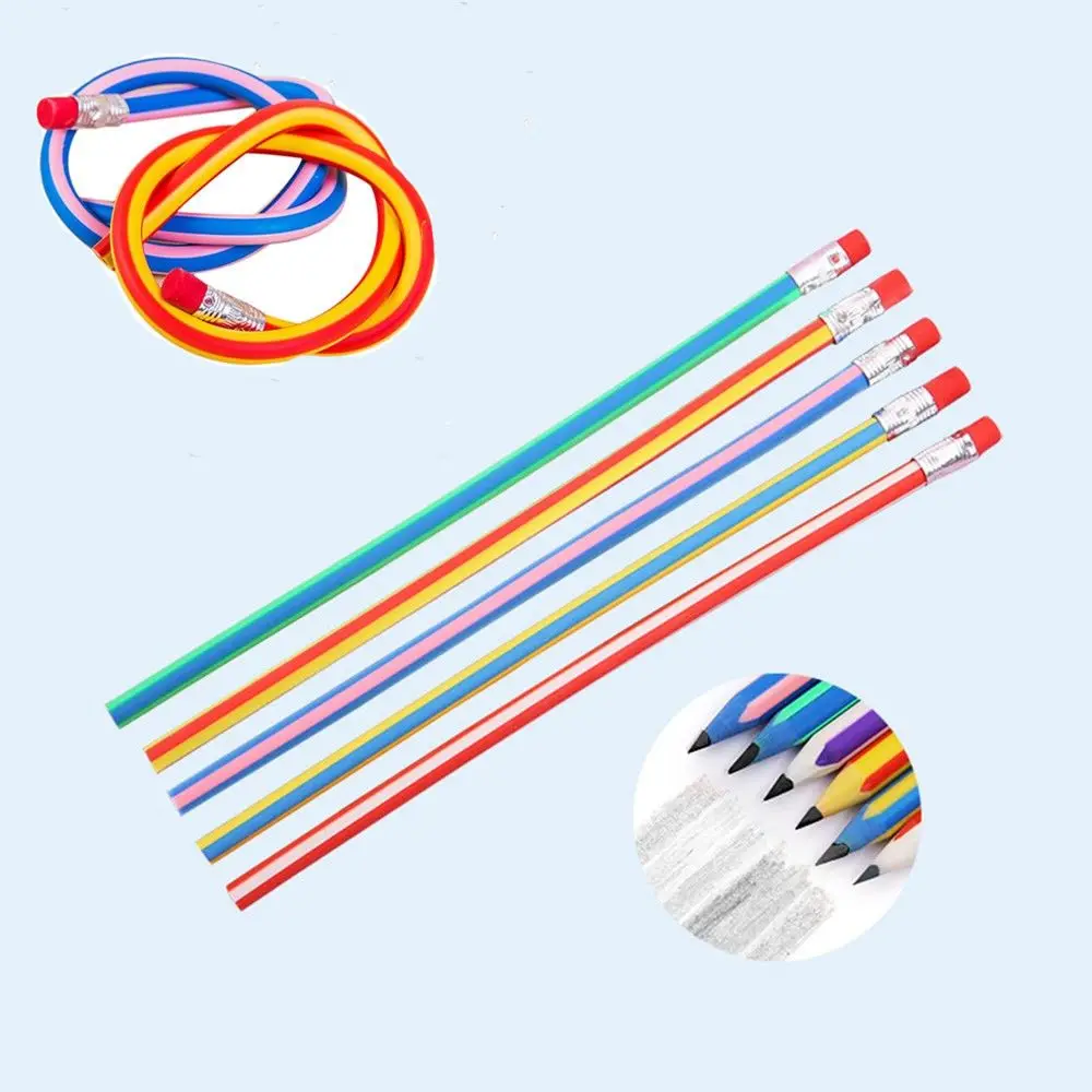

10pcs Colorful Magic Bendy Flexible Soft Pencil with Eraser Student Pen Kid Toy Kawaii School Stationery Office Writing Supplies