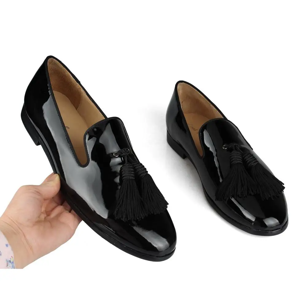 PATENT LEATHER Loafers SLIPPERS WITH SILK TASSELS (4)