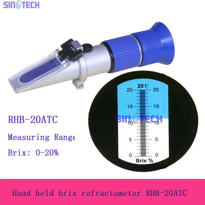 SINOTECH Hand held 0 20 Brix cutting liquid refractometer RHB 20ATCin Refractometers from