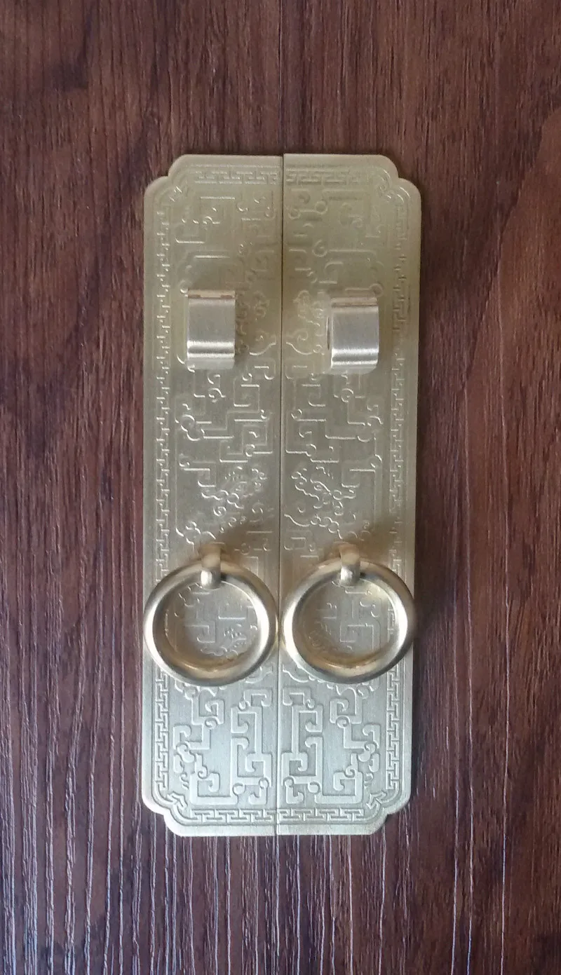 الصينية العتيقة الأثاث الماهوجني الاكسسوارات النحاس النحاس التنين حديقة مستقيم مقبض مقبض الباب خزانة خزانة guaizi