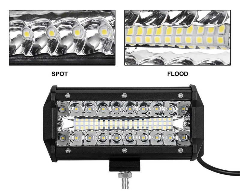 Рабочий светильник Led Bar 7 дюймов 120 Вт автомобильный светильник 12 в 24 В точечный луч потока внедорожный 4x4 светодиодные лампы для авто лодки ATV внедорожник свет вождения грузовика