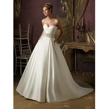 

Nectarean Design Sweetheart Gorgeous Beaded With Sashes Wedding Dresses 2019 Mild Stain Bridal Gowns Vintage Simple High Quality