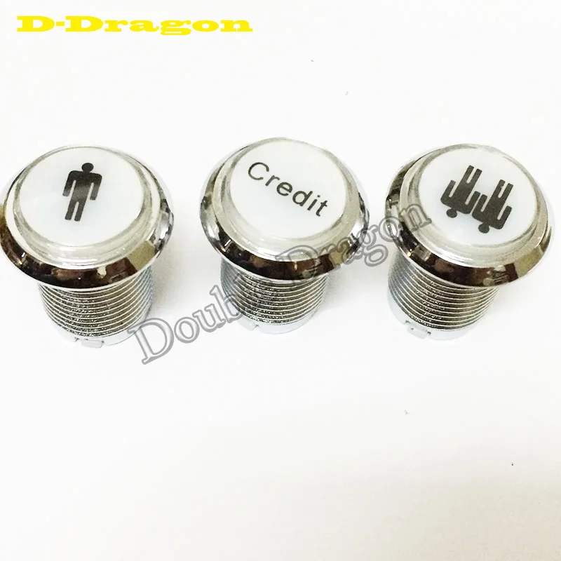 

12V Chrome Illuminated Arcade Push Button Start 1 player 2 players Credit Led Push buttons Switch for JAMMA MAME