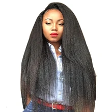 Kinky Straight Lace Front Wigs With Baby Hair Around 250% Density Pre Plucked Brazilian Remy Wigs For Black Women You May
