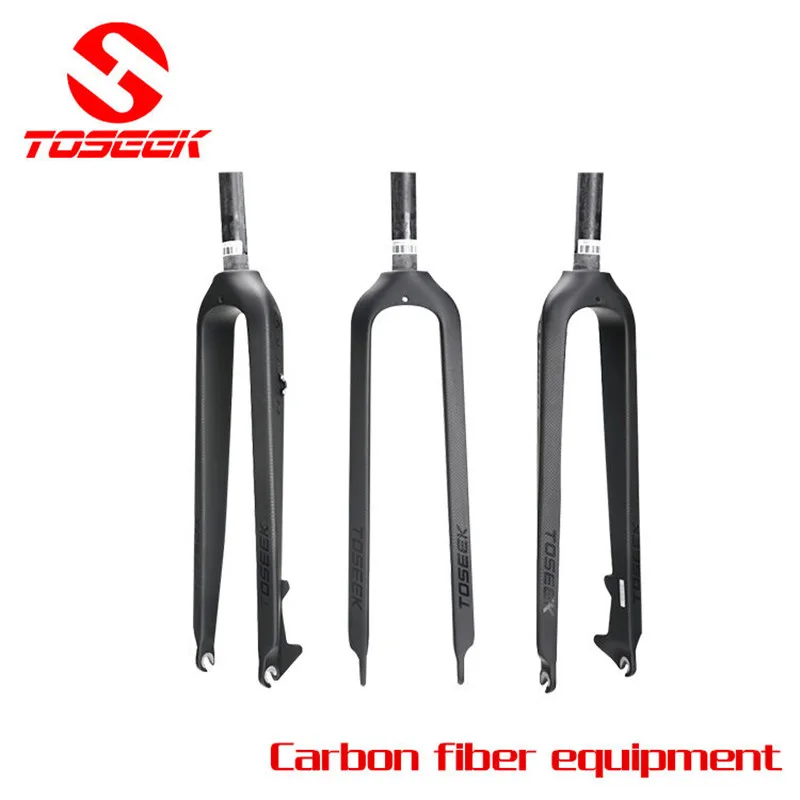 

Toseek 26 29 inch Mountain bike full carbon fiber bicycle front forks disc brake hard fork matte MTB 26er 29er parts