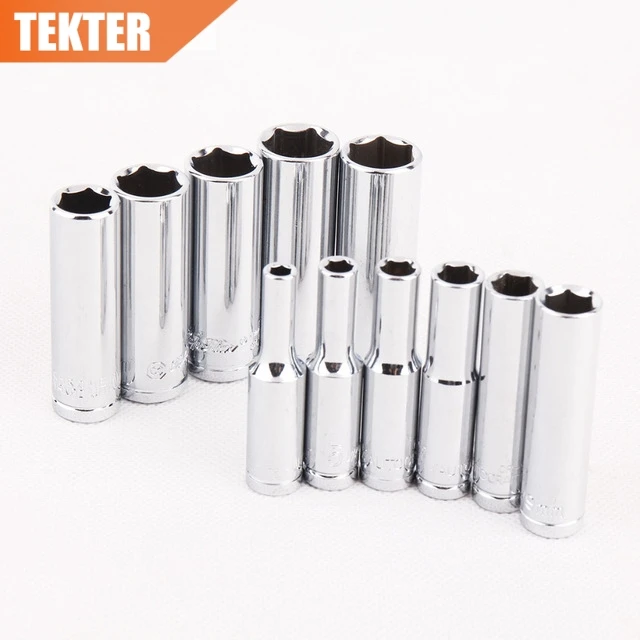 

TEKTER 11PC 1/4" Drive Deep Socket Set CRV Hand Tools Long Socket Free shipping herramientas outillage ferramentas