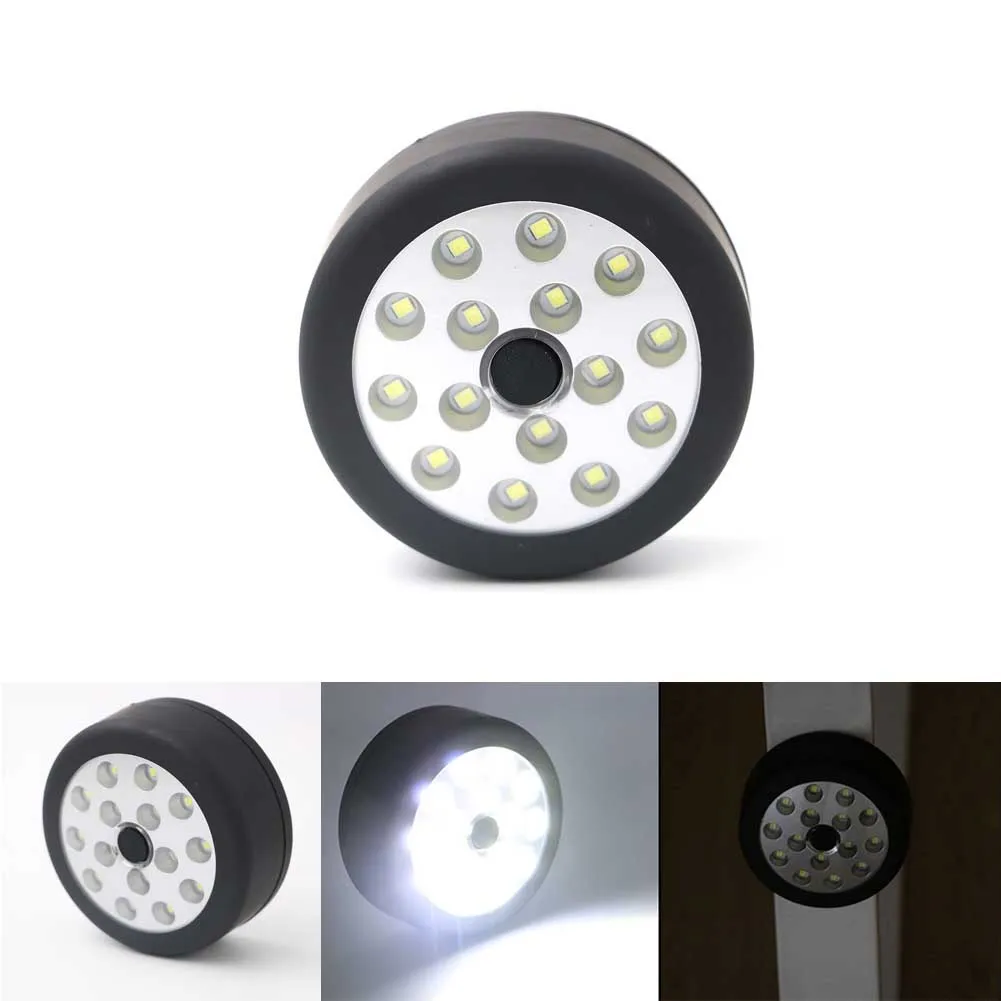 

Portable COB 15 LEDs Flashlight Magnetic Working Light Folding Hook Round Lamp Torch Linternas --M25