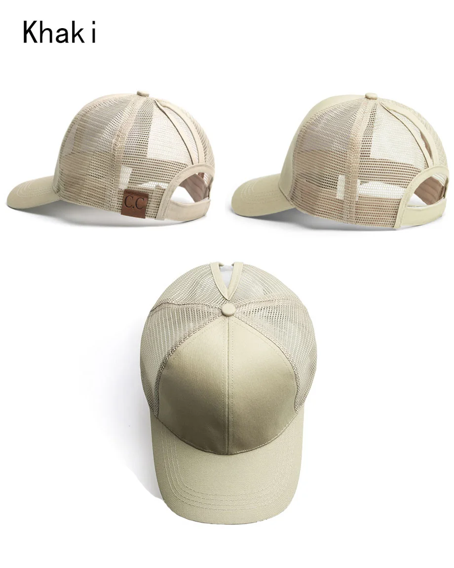 Glitter Ponytail Baseball Cap Women Messy Bun Adjustable Snapback Hats Girls Adjustable Summer Mesh CC Caps Drop Shipping   (12)