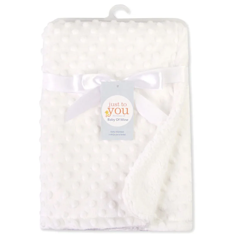 Детское одеяло, Пеленальное Одеяло для новорожденных, мягкое Флисовое одеяло, однотонный комплект постельных принадлежностей, Хлопковое одеяло для малышей, одеяло для новорожденных девочек и мальчиков - Цвет: Белый