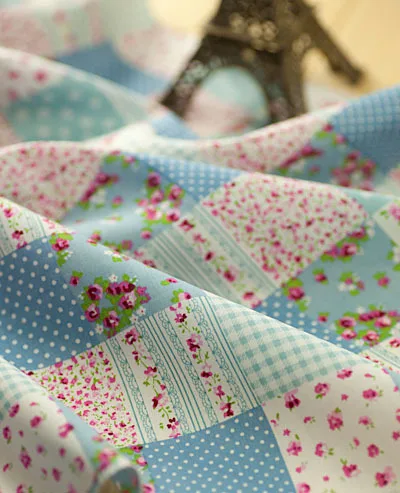 Патч работы принт ткани Qute Baby Blue 1 м/лот width150cm ситцевой ткани для одежды, ручной работы материалы