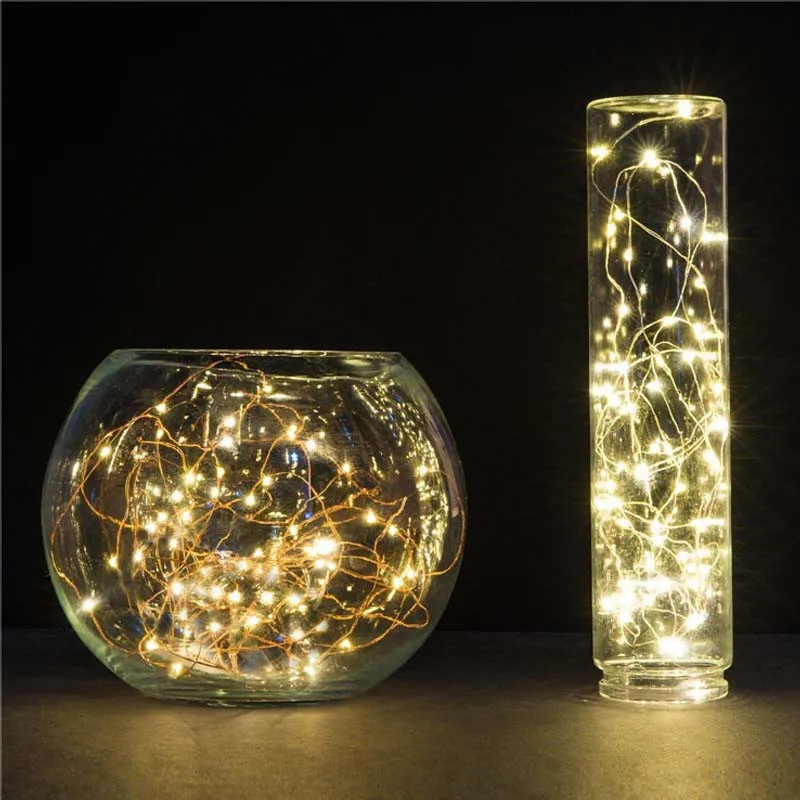 

Battery Power 5M 50 LED Copper Wire LED String Lights for Xmas Garland Party Wedding Decor Christmas Flasher Fairy Lights