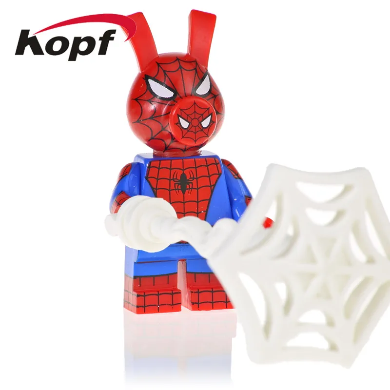 

20pcs Building Blocks Bricks Green Iron Spider-Ham Venom Ham Wolver Black Planther Super Heroes Model Kids Gift Toys KF1137