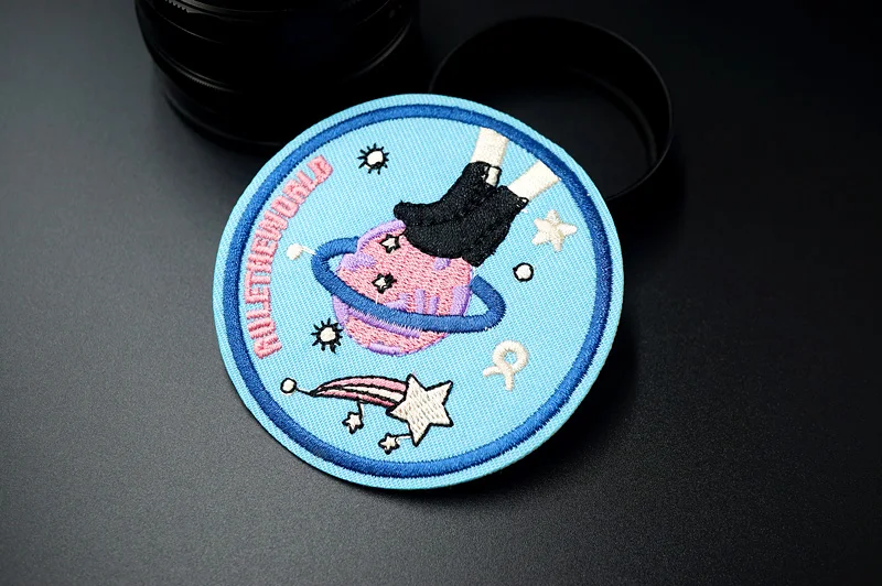 Fly Cow UFO Girl DIY утюг на патч одежда вышивка аппликация Швейные принадлежности для приклеивания на одежду утюгом декоративный значок Пришивные значки