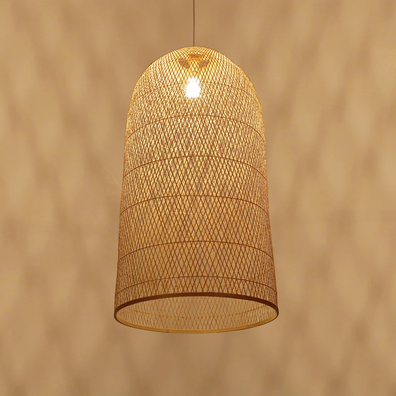 Bamboo Art светодиодный деревянный Плетеный светильник E27 подвесные светильники в