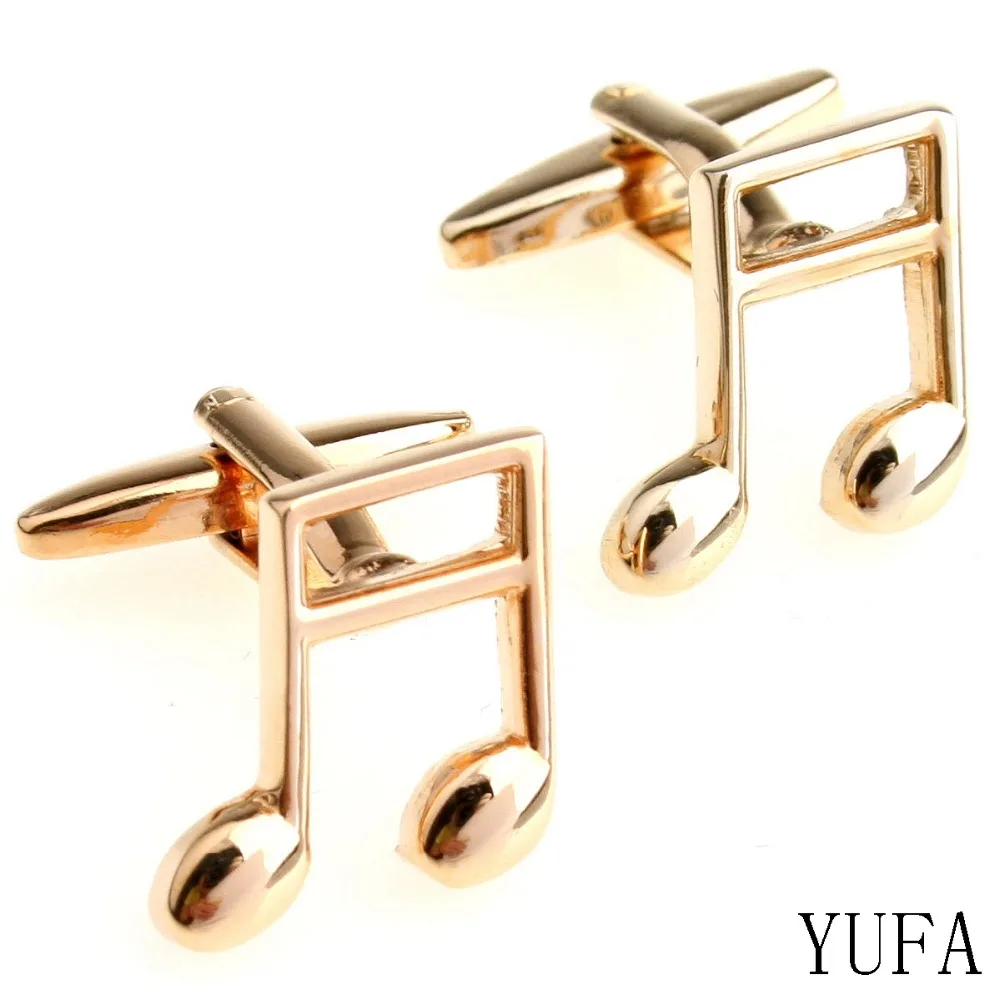 Free shipping Classic Gold Design Music Note Cufflinks for mens Novelty