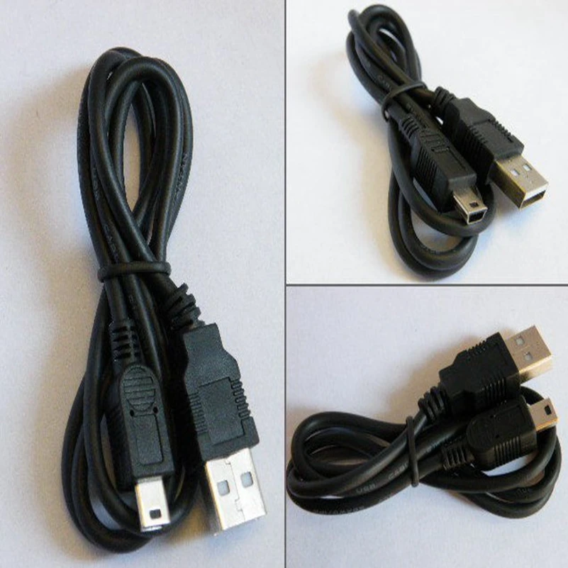 200 шт./лот Универсальный USB 2 0 A к Mini 5 PIN B Мужской кабель для передачи данных PS3