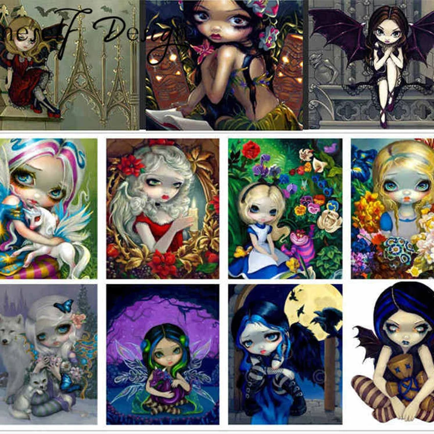 

2019 NEW Diamond Painting Cartoon Girl Diamond Mosaic Sale 5D Diamond Embroidery Magic Girl Rhinestone Pictures Diamond Mosaic