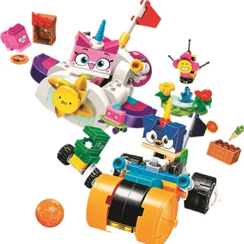 

NEW Cartoon Movie 2 Unikitty Cat Cloud Car Prince Puppycorn Trike Building Block Bricks Toys Kits Compatible Friends 41451 41452