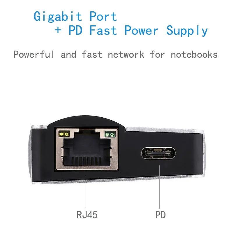 Fealushon USB док станция 8 в 1 C HDMI VGA ридер RJ45 PD адаптер для MacBook Samsung Galaxy S9/S8/S8 + Type