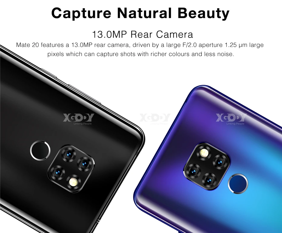 XGODY Dual 4G Sim мобильный телефон Android 9,0 6,2" 19:9 смартфон 2 Гб 16 Гб MTK6737 четырехъядерный 13,0 МП отпечаток пальца mate 20 мобильный телефон