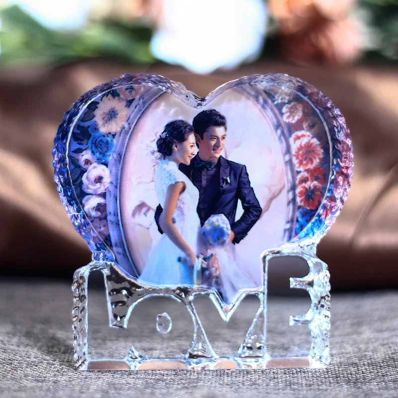 Amor personalizado coração em forma de cristal