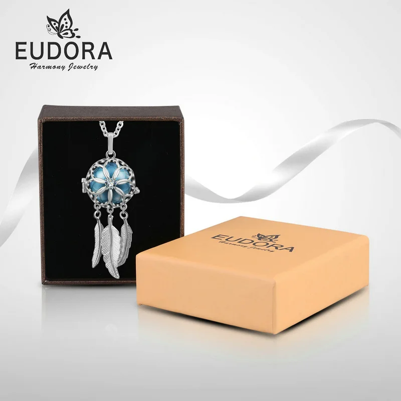 Женская подвеска в клетку Eudora Harmony кулон виде шара Ловец снов 20 мм с длинной