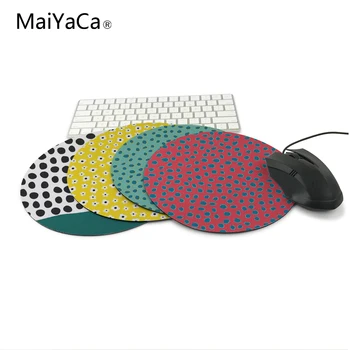 

MaiYaCa New Kawaii Mouse Pad Small Size Round Mouse Pad Non-Skid Rubber Pad For Polka Dots Spots Red Turquoise Teal