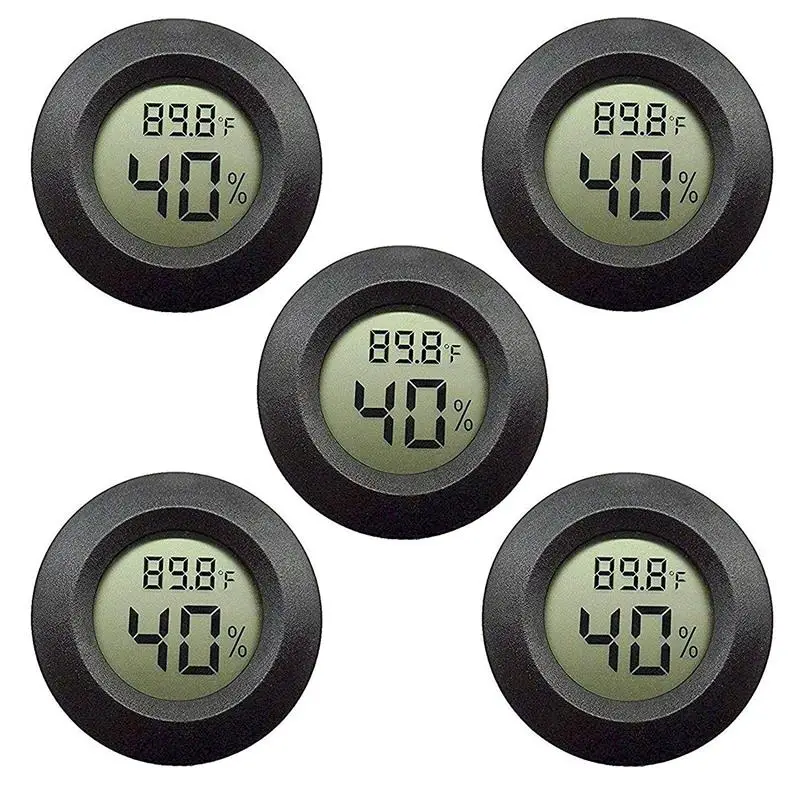 

5-pack Hygrometer Thermometer Digital LCD Monitor Humidity Meter Gauge for Humidifiers Dehumidifiers Gre