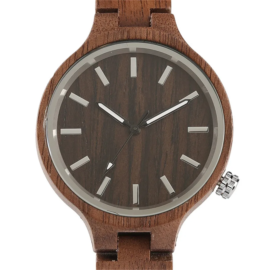 Casual Brown Two Styles Natural Sandalwood Wood Women Quartz Wrist Watch Handmade Wooden Sister Sports Watches Gifts (5)