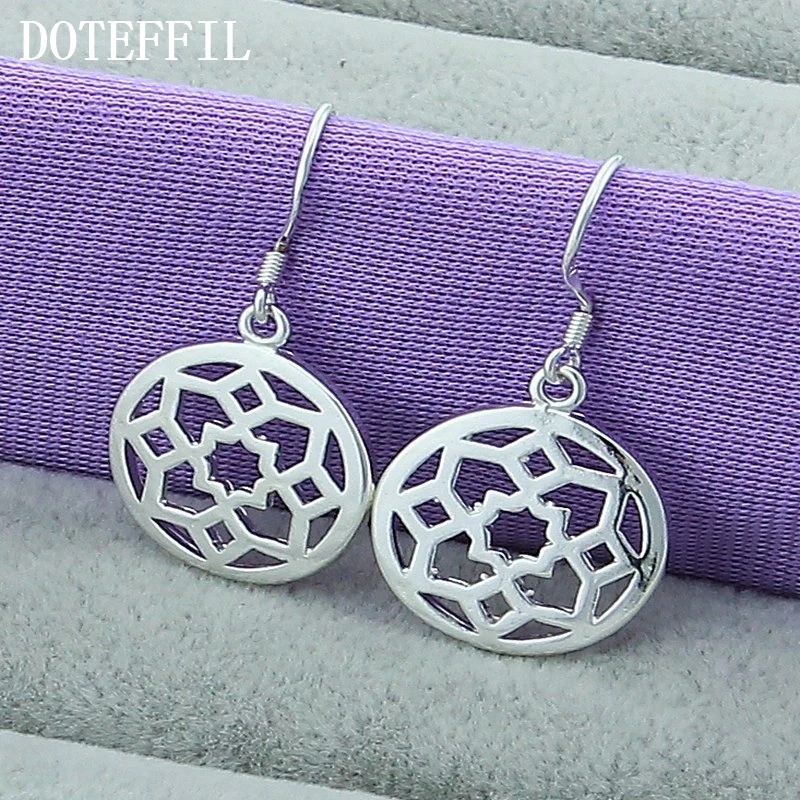 

Hot Women Drop Earrings Fashion Bijouterie Romantic Cherry Flowers 925 Silver Color Drop Earrings Lovers Gifts Free Shipping
