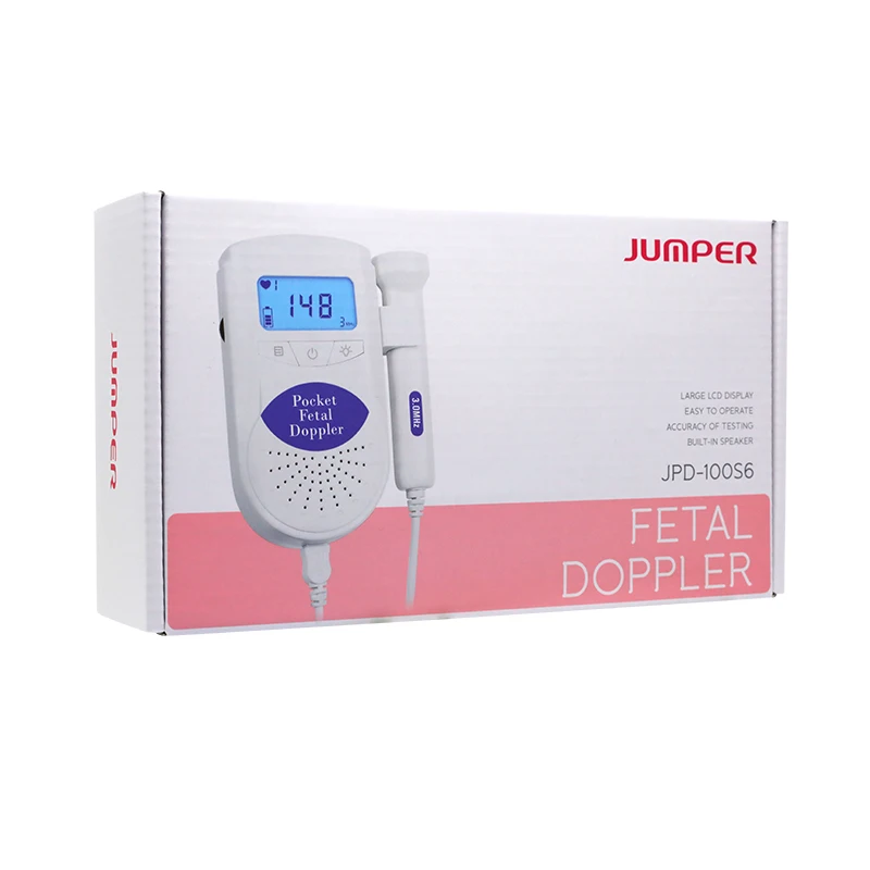 Jumper Large Back Light LCD display CE &FDA Angelsounds Fetal Doppler portable ultrasound fetal heart monitor with 3MHZ probe (2)
