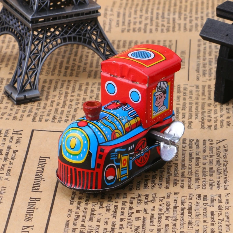 

Retro Steam Train Reminiscence Children Vintage Tin Toy Clockwork Toys Gift