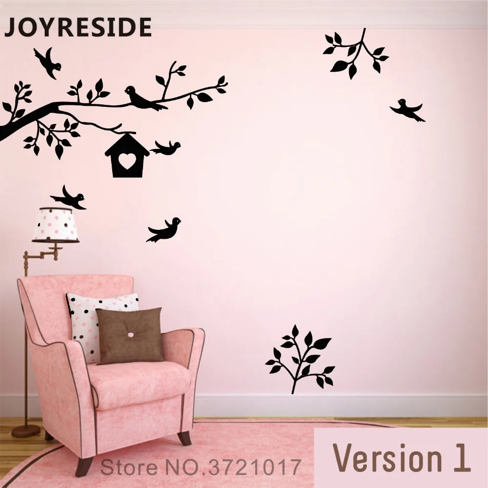 

JOYRESIDE Branch Birds Wall Decal Nursery Tree Wall Sticker Bird Trees Vinyl Decor Home Kids Bedroom Decor Interior Design A1159