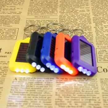 

Litake Portable Solar Power 3 LED Light Keychain Keyring Torch Flashlight with Re-chargeable Built-in Battery