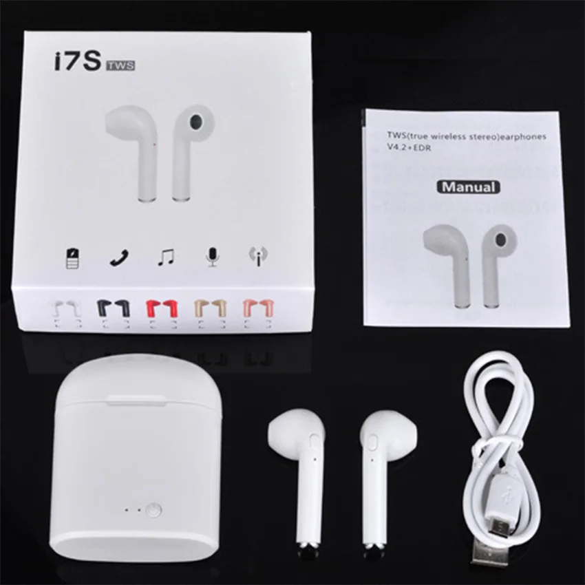 

wireless bluetooth 5.0 earphone i7s tws headset earbuds handsfree earphones with Mic Binaural stereo for iphone android