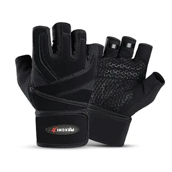 

Loogdeel Gym Fitness Gloves Hand with Wrist Wrap Honeycomb Palm Protector Support Crossfit Workout Power Weight Lifting Glove
