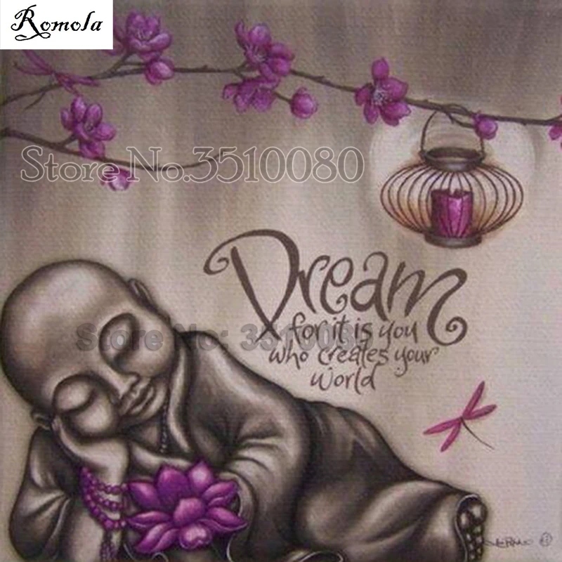 

Sleeping Buddha room decor Full square Embroidery Pattern diamond 5D DIY paintings 3D Cross stitch kits mosaic stickers RS460