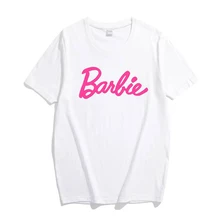

2018 Top Round Neck Letter Printed Barbie Alphabet Women's T-shirt Popular Brand Summer Street Clothing Women's T-shirt