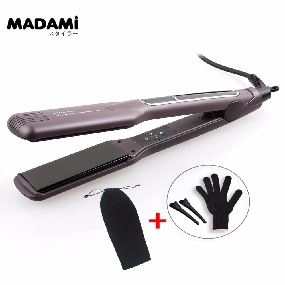 Korean Ceramic Fast Heating Flat Iron Wide Plate Hair Straightener