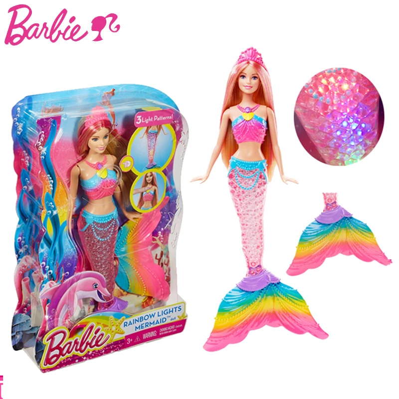 Barbie Original Brand Rainbow Lights Mermaid Doll Feature Mermaid Barbie Doll The Girl A Birthday Present