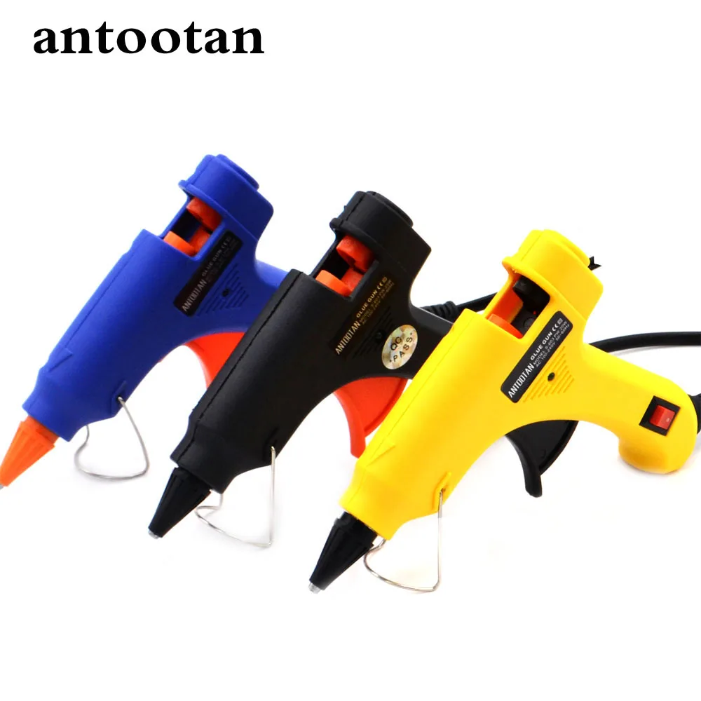 

20W US/EU Plug Hot Melt Glue Gun Industrial Mini Guns Thermo Electric Heat Temperature Tool with Free 2pc 7mm Glue Stick