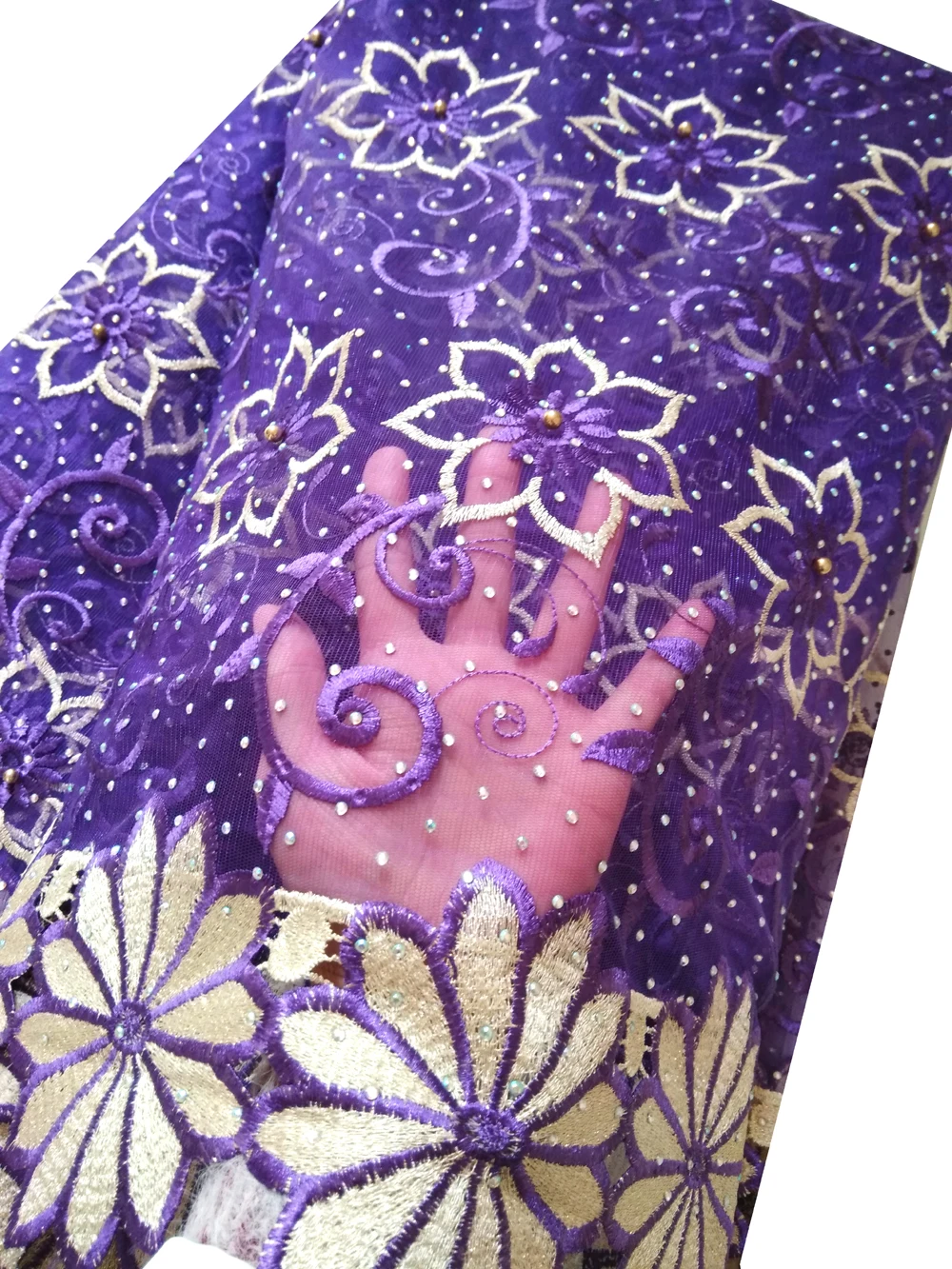 Purple lace fabric