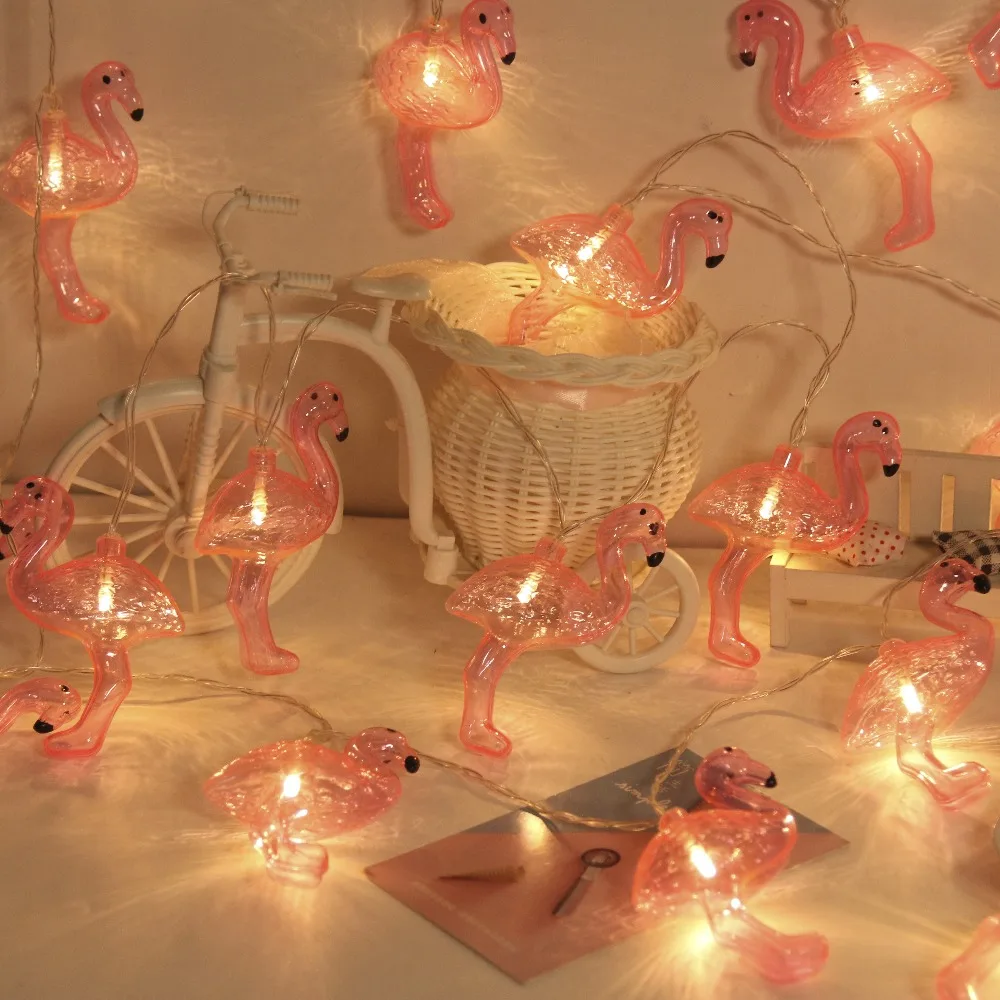 JUNJUE светодио дный Фламинго гирлянды светодиодные ins корейский вечерние вечеринок Рождество Свадебные украшения Праздничные огни для дома