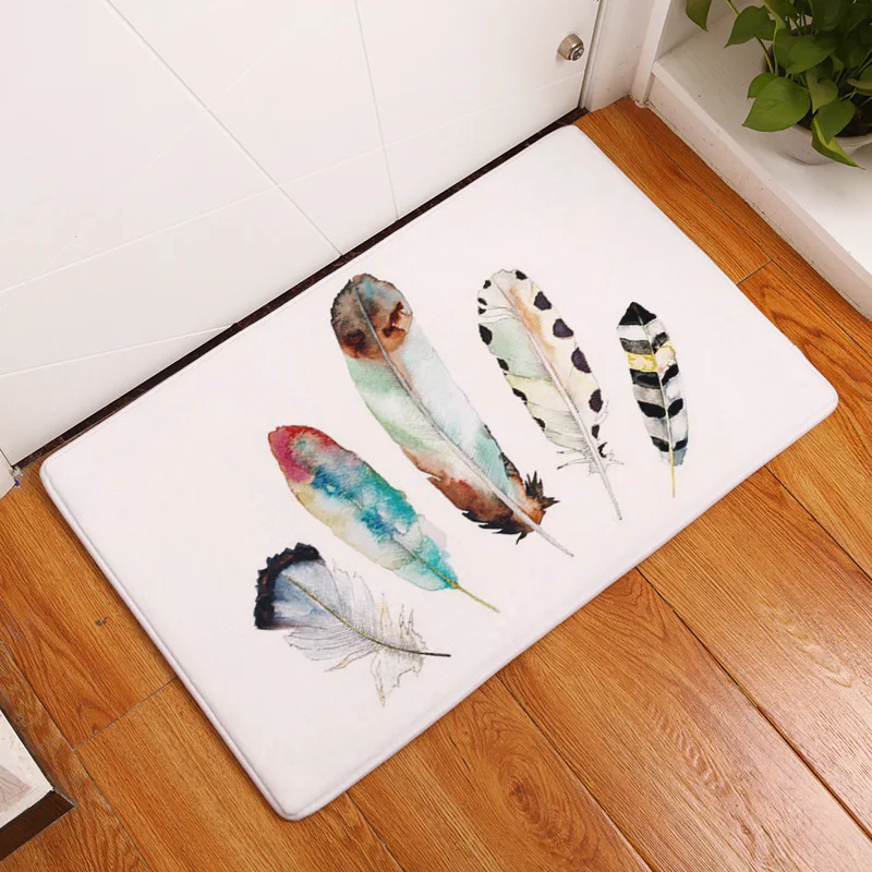 CAMMITEVER 40x60cm 50x80cm Feather Printed Carpet Area Rugs Slip Resistant Floor Mats For Parlor Living Room Bedroom Supplies | Дом и сад