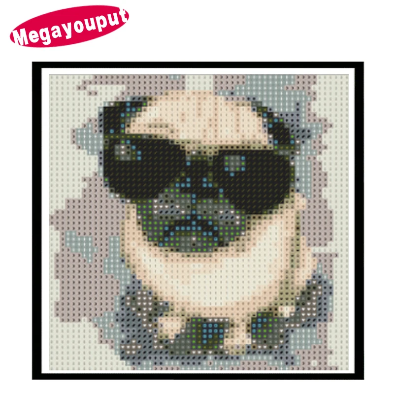 Megayouput 3D Diy Diamond Painting Cross Stitch Embroidery dog Animal picture resin Mosaic pattern home decor | Дом и сад