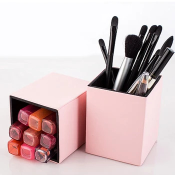 

Makeup Brushes Holder Empty Portable PU Leather Container Magnetic Make Up Brush Pen Holder Cosmetic Tool Organizer