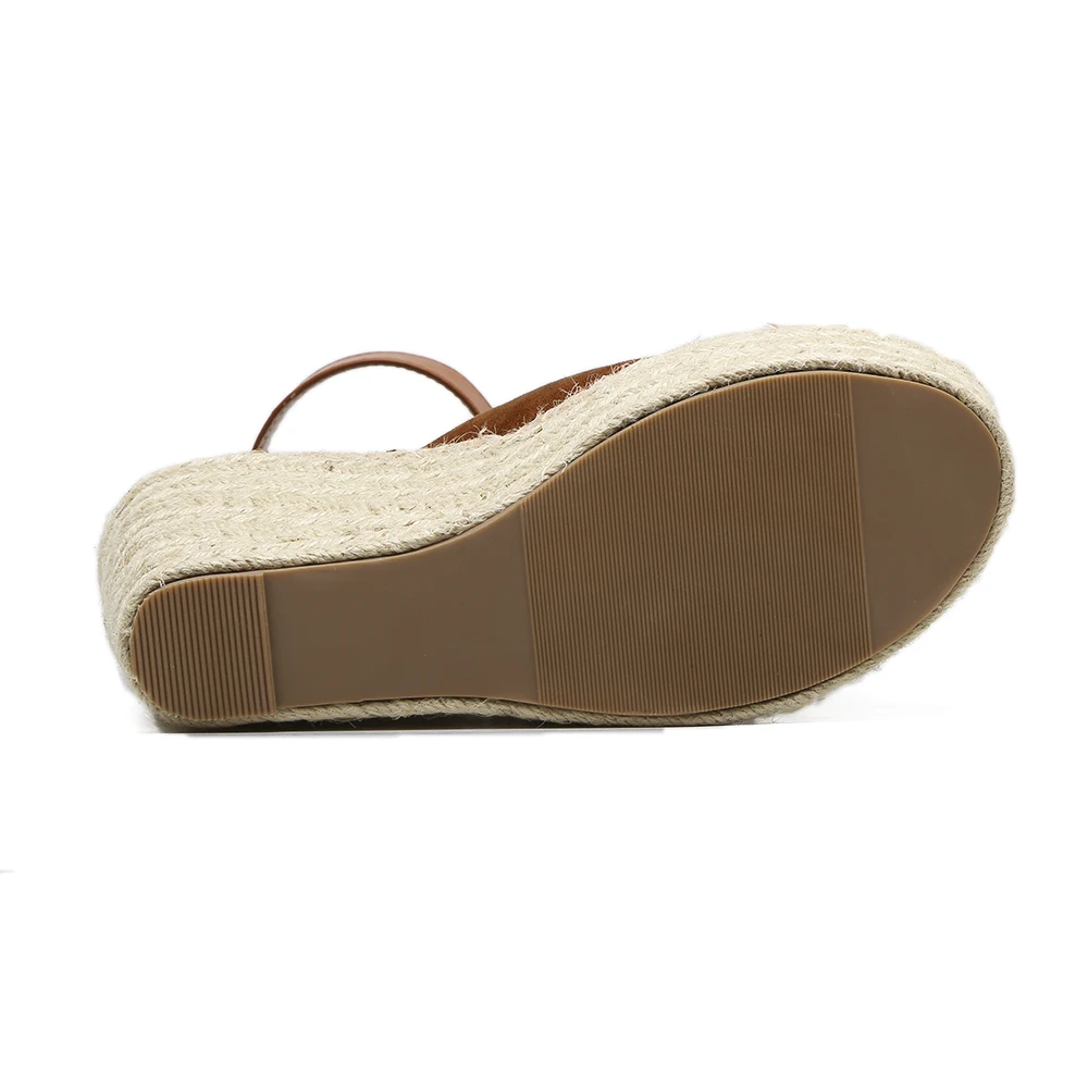 DongCiTaCi 2019 Women Wedges Platforms Sandals Casual Hemp rope Ankle Strap Gladiator Sandals Shoes Woman Peep Toe Rome Sandals